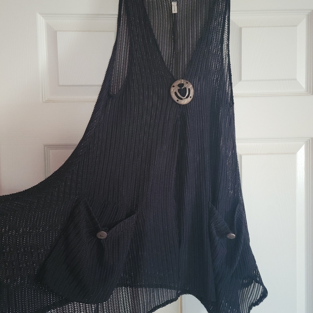 Black swim suit cover up